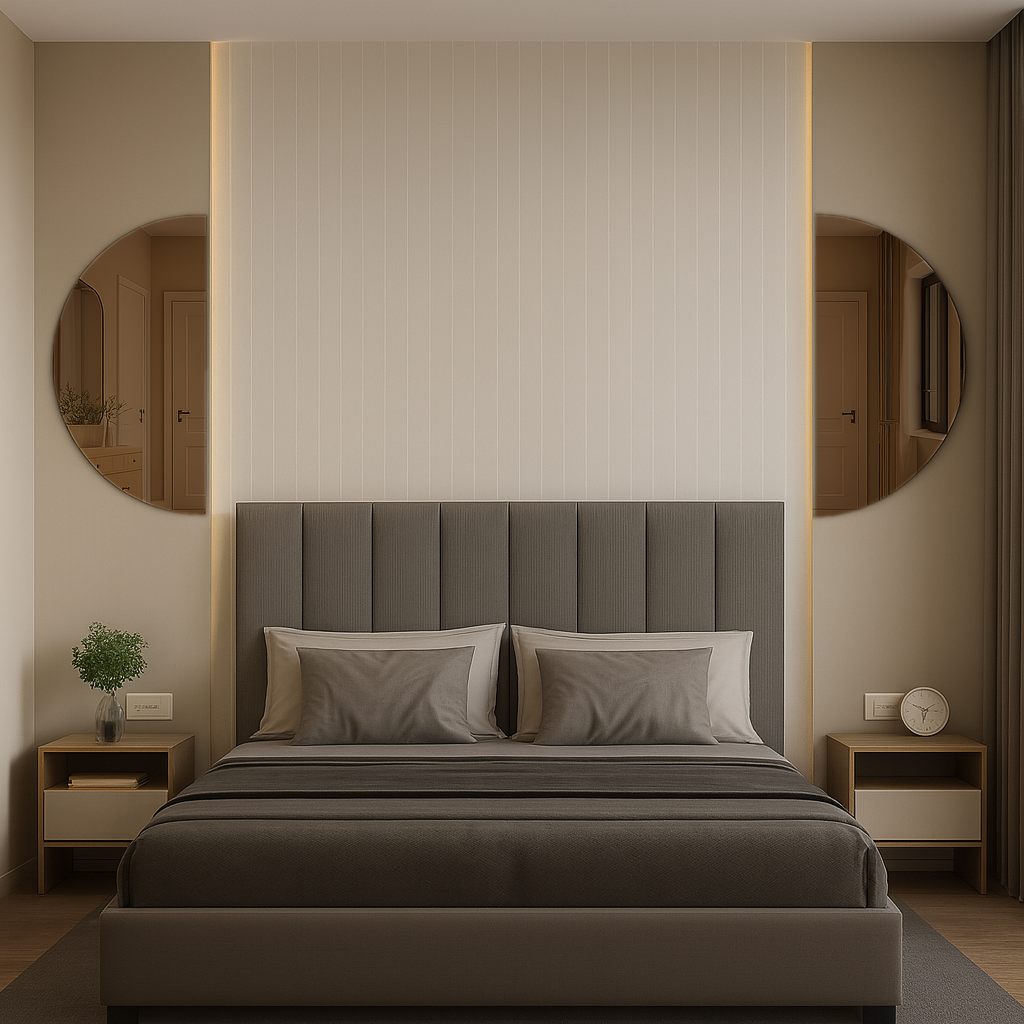 Set Of 2 Half-Moon Bronze-Tinted Frameless Mirror