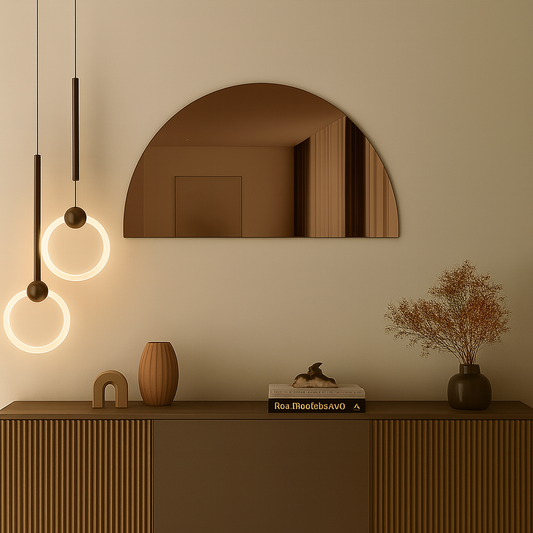 Half-Moon Bronze-Tinted Frameless Mirror