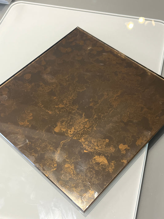 Bronze with Copper Antique Tempered Mirror Hob Splashback – Heat Resistant Kitchen Splashback (5 Sizes)