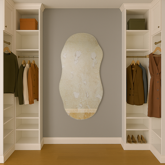 The Pond Mirror — 150cm X 60cm Sculptural Frameless Full-Length Antique Silver Mirror