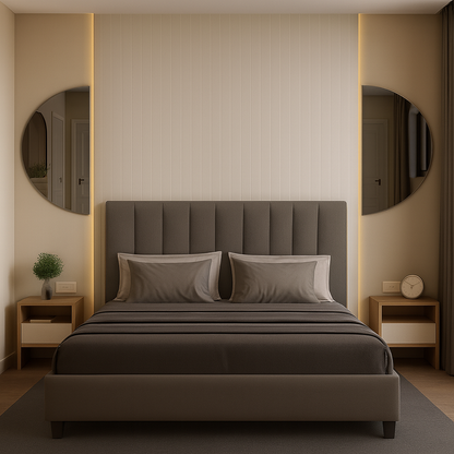 Set Of 2 Half-Moon Grey-Tinted Frameless Mirror