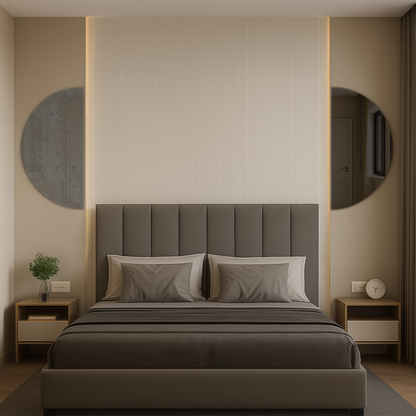 Set Of 2 Half-Moon Antique Grey & Grey Frameless Wall Mirror