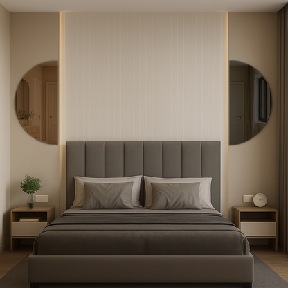 Set Of 2 Half-Moon Bronze & Grey Frameless Wall Mirror