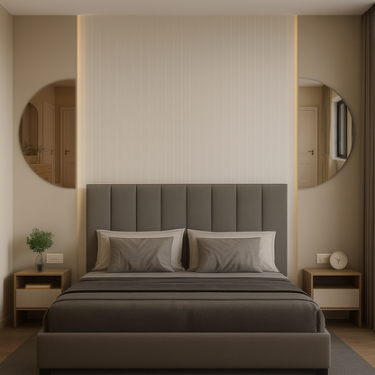 Set Of 2 Half-Moon Silver & Bronze Frameless Wall Mirror