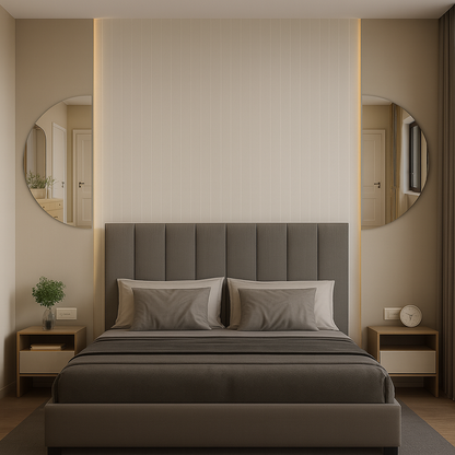 Set Of 2 Half-Moon Silver Frameless Wall Mirror