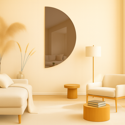 Half-Moon Bronze-Tinted Frameless Mirror