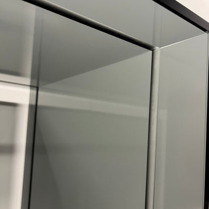 Large Smoked Glass Side Table | 10mm Tempered Grey Tint Glass, Frameless & UV Bonded