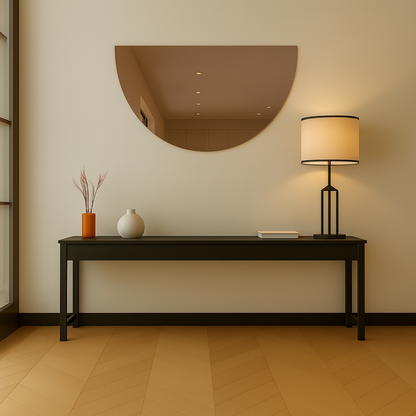 Half-Moon Bronze-Tinted Frameless Mirror