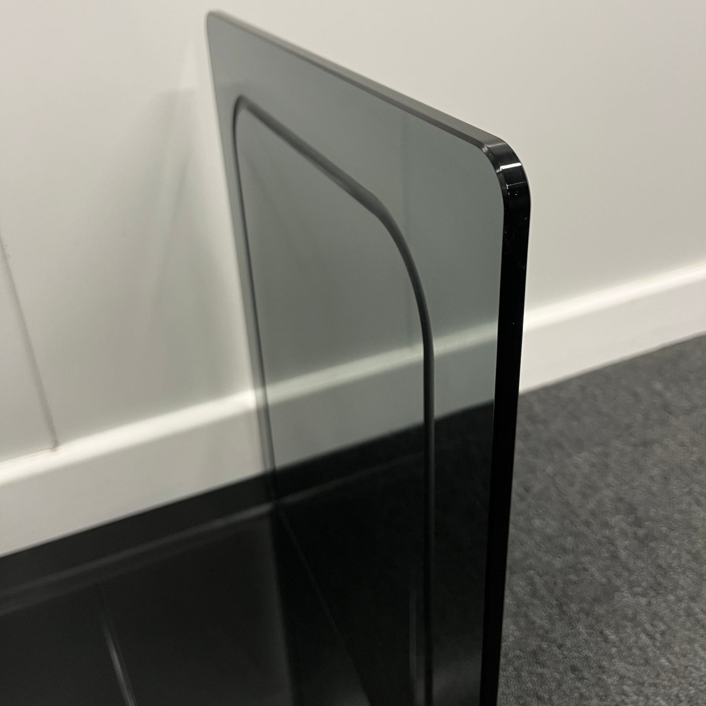 Medium Smoked Glass Side Table | 10mm Tempered Grey Tint Glass, Frameless & UV Bonded