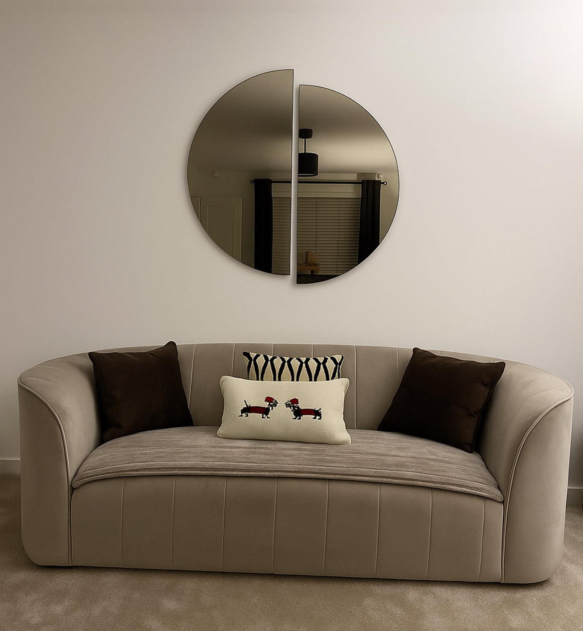 Set Of 2 Half-Moon Bronze-Tinted Frameless Mirror