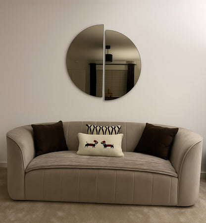 Set Of 2 Half-Moon Bronze-Tinted Frameless Mirror
