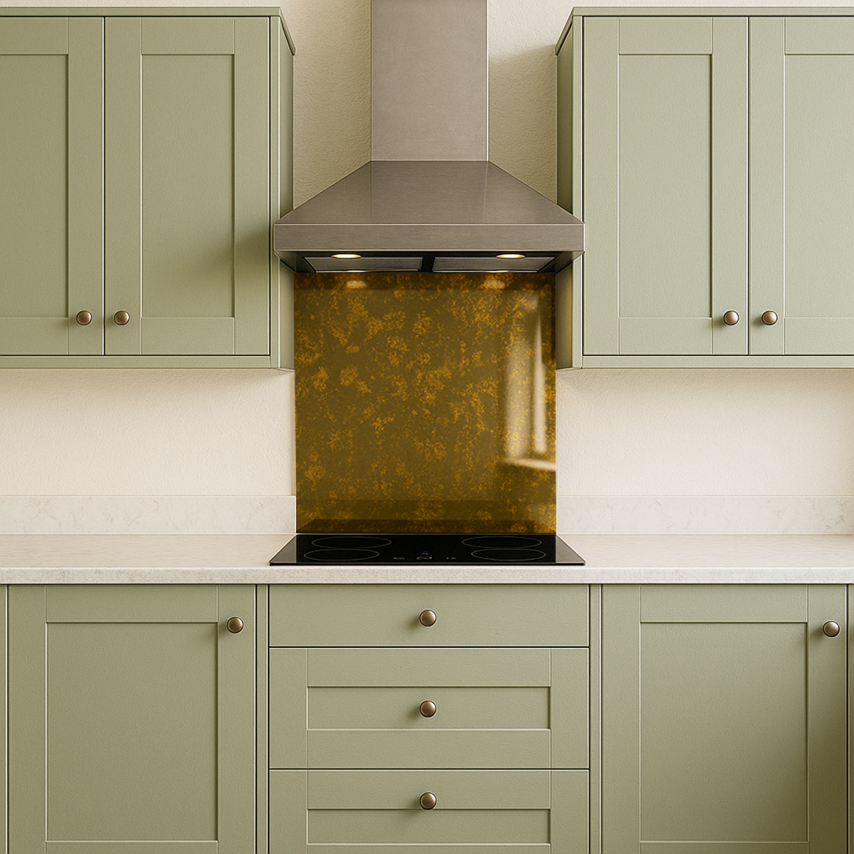 Bronze with Copper Antique Tempered Mirror Hob Splashback – Heat Resistant Kitchen Splashback (5 Sizes)