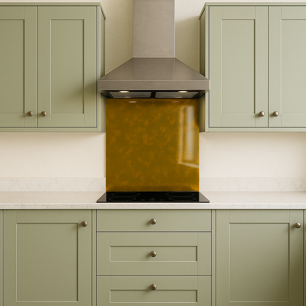 Bronze with Gold & Copper Antique Tempered Mirror Hob Splashback – Heat Resistant Kitchen Splashback (5 Sizes)