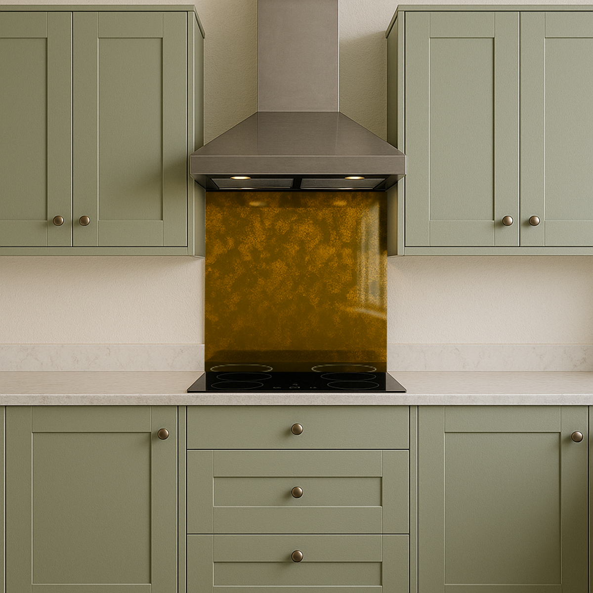 Bronze with Gold Antique Tempered Mirror Hob Splashback – Heat Resistant Kitchen Splashback (5 Sizes)