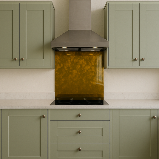 Bronze with Gold Antique Tempered Mirror Hob Splashback – Heat Resistant Kitchen Splashback (5 Sizes)