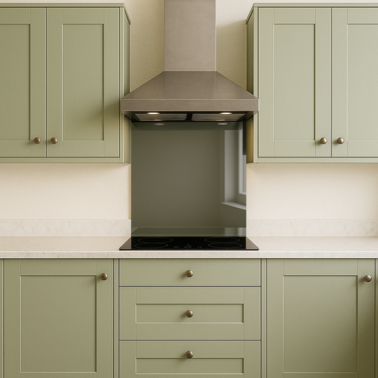 Grey Tempered Mirror Hob Splashback – Heat Resistant Kitchen Wall Splashback (5 Sizes)