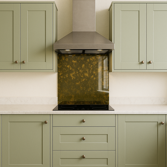 Grey with Copper Antique Tempered Mirror Hob Splashback – Heat Resistant Kitchen Splashback (5 Sizes)