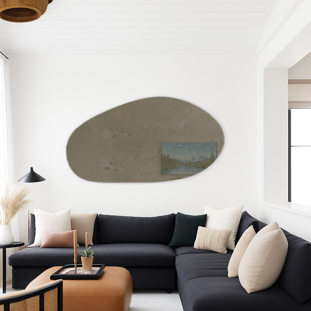 Antique Bronze Frameless Irregular Shape Wall Mirror