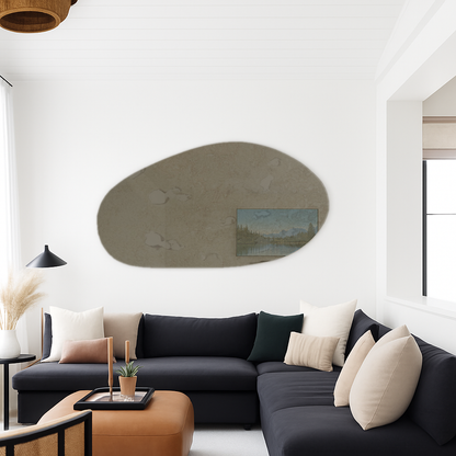 Antique Bronze Frameless Irregular Shape Wall Mirror