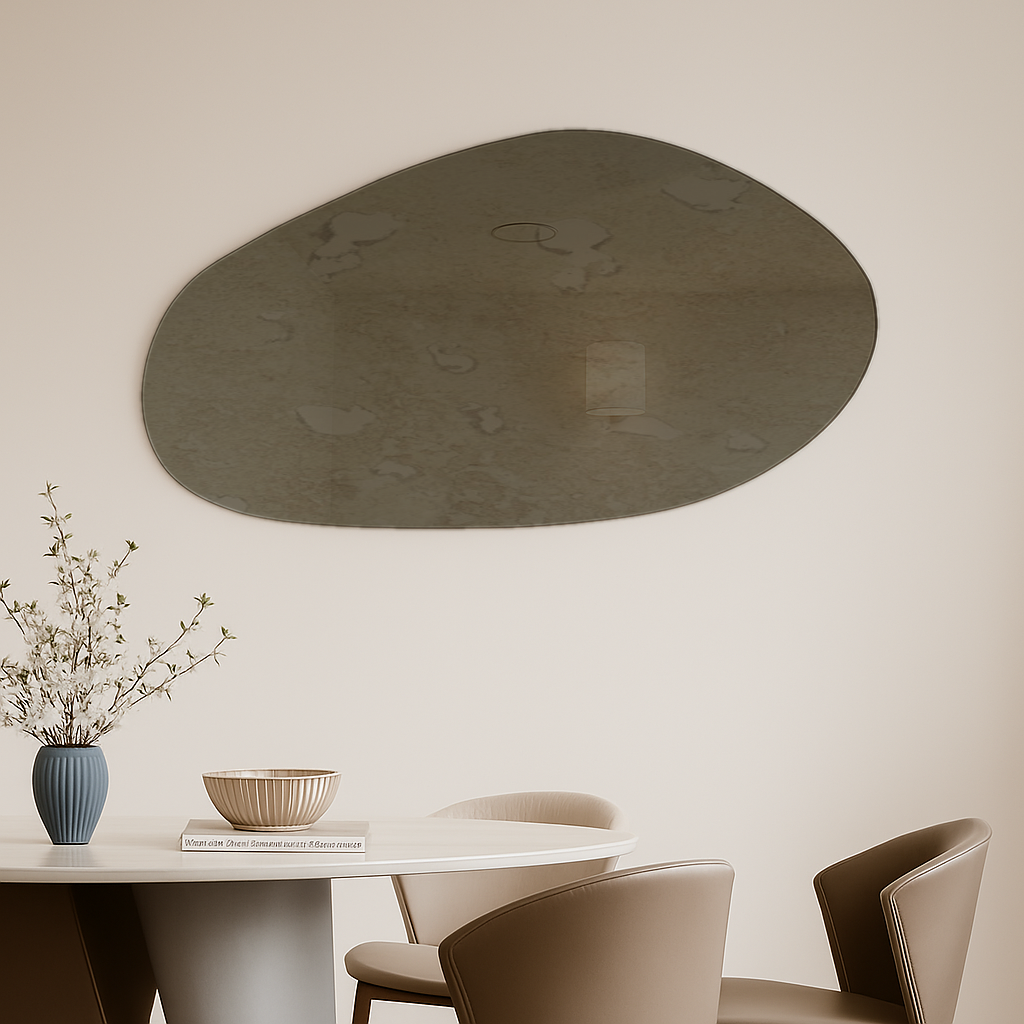 Antique Bronze Frameless Irregular Shape Wall Mirror
