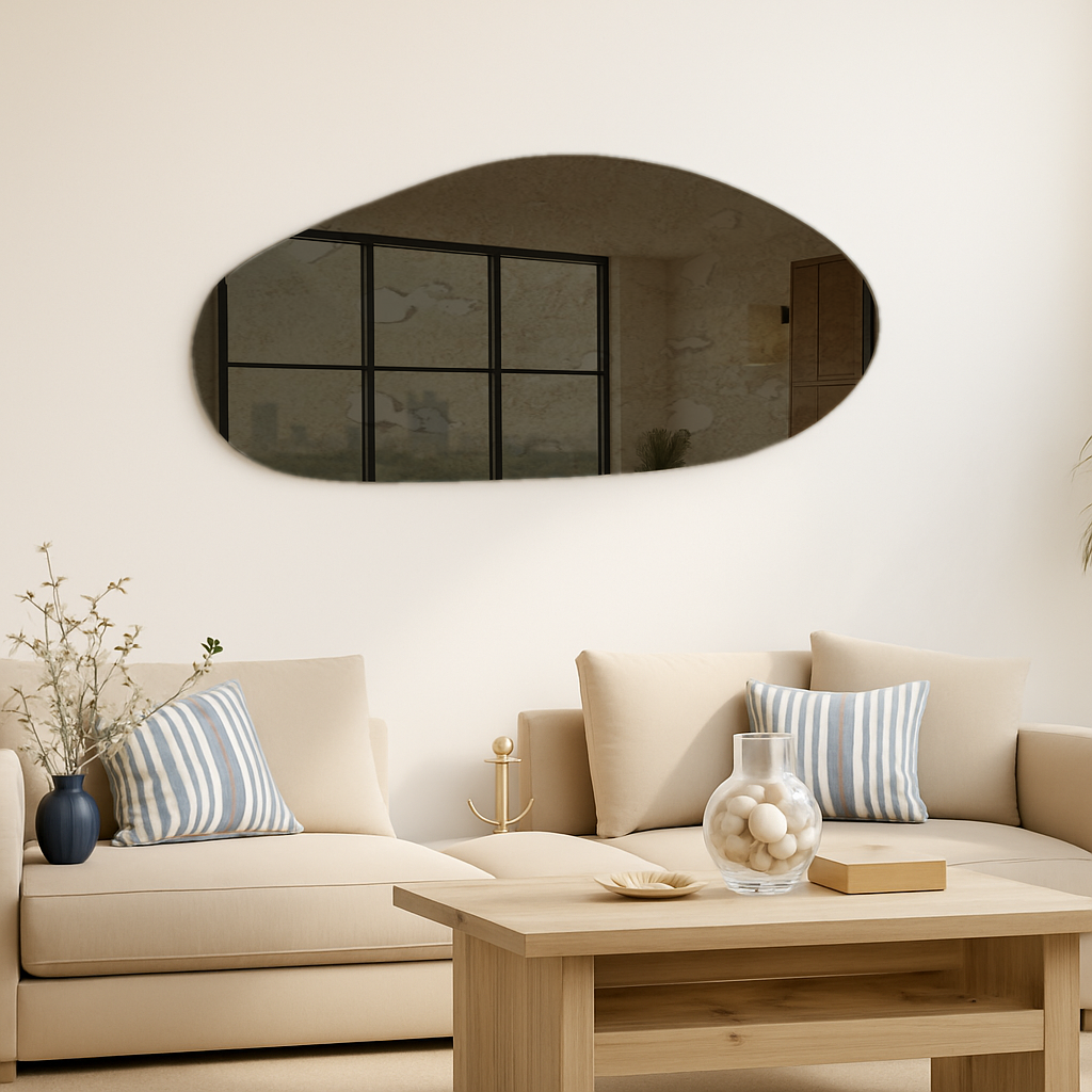 Antique Bronze Frameless Irregular Shape Wall Mirror