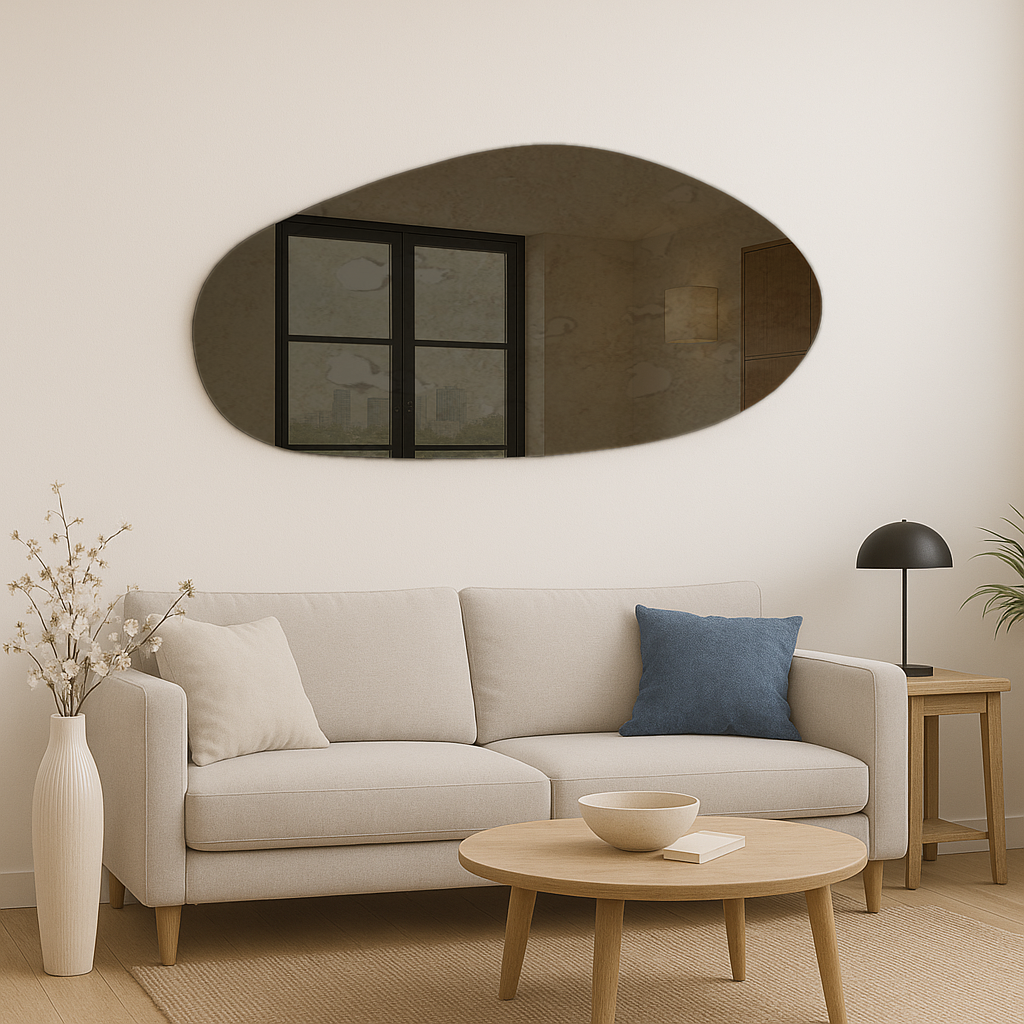 Antique Bronze Frameless Irregular Shape Wall Mirror