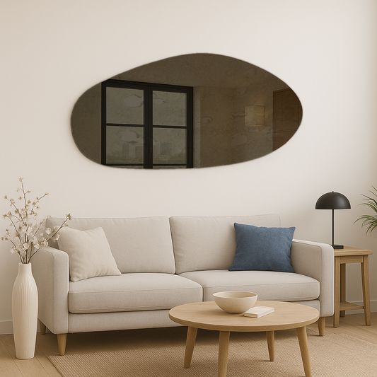 Antique Bronze Frameless Irregular Shape Wall Mirror