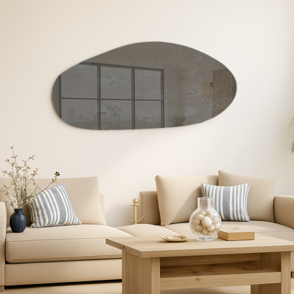 Antique Grey Frameless Irregular Shape Wall Mirror