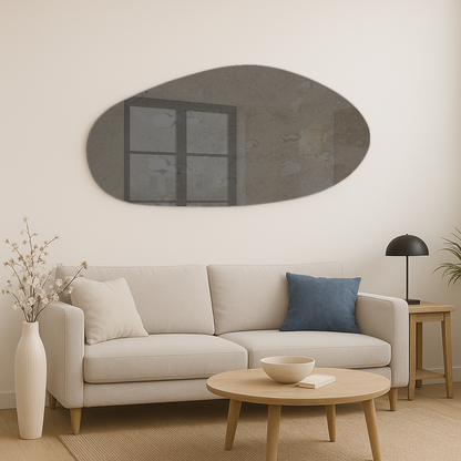 Antique Grey Frameless Irregular Shape Wall Mirror