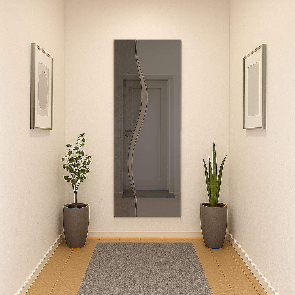 SINA/ Customizable Frameless Wave Mirror – 50cm x 150cm | Modern Full-Length Design