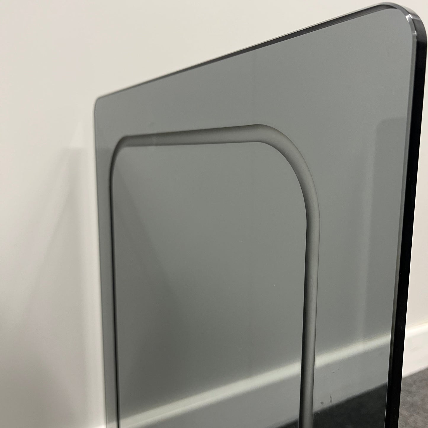 Large Smoked Glass Side Table | 10mm Tempered Grey Tint Glass, Frameless & UV Bonded