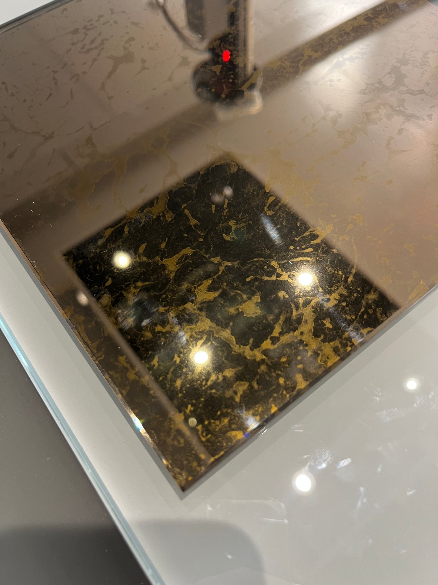 Bronze with Gold & Copper Antique Tempered Mirror Hob Splashback – Heat Resistant Kitchen Splashback (5 Sizes)