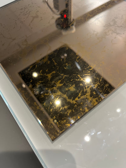 Bronze with Gold & Copper Antique Tempered Mirror Hob Splashback – Heat Resistant Kitchen Splashback (5 Sizes)