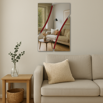 CURVA/ Customizable Frameless Curved Line Mirror – 50cm x 80cm | Modern Wall Art Design