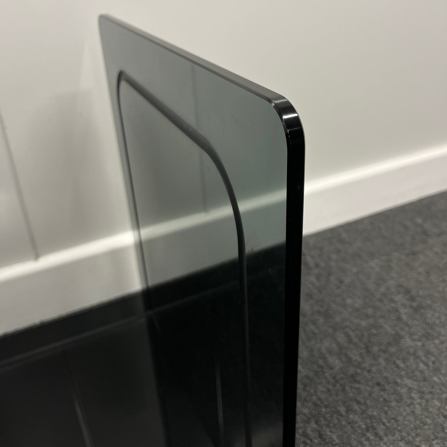 Small Smoked Glass Side Table | 10mm Tempered Grey Tint Glass, Frameless & UV Bonded