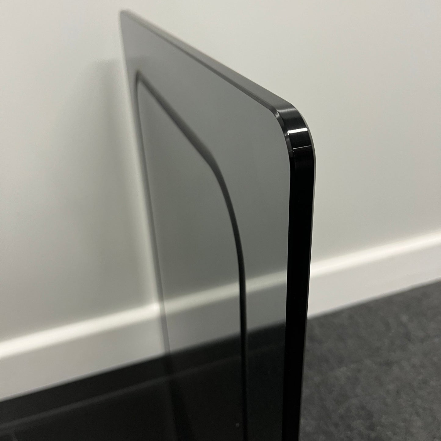 Large Smoked Glass Side Table | 10mm Tempered Grey Tint Glass, Frameless & UV Bonded