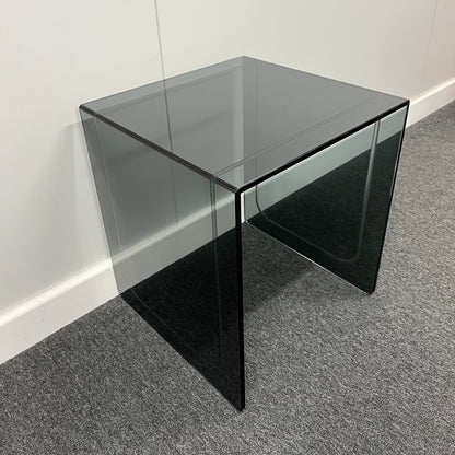Medium Smoked Glass Side Table | 10mm Tempered Grey Tint Glass, Frameless & UV Bonded