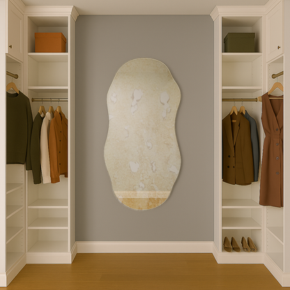 The Pond Mirror — 150cm X 60cm Sculptural Frameless Full-Length Antique Silver Mirror