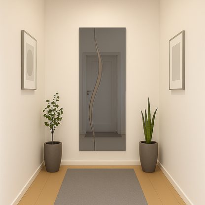 SINA/ Customizable Frameless Wave Mirror – 50cm x 150cm | Modern Full-Length Design