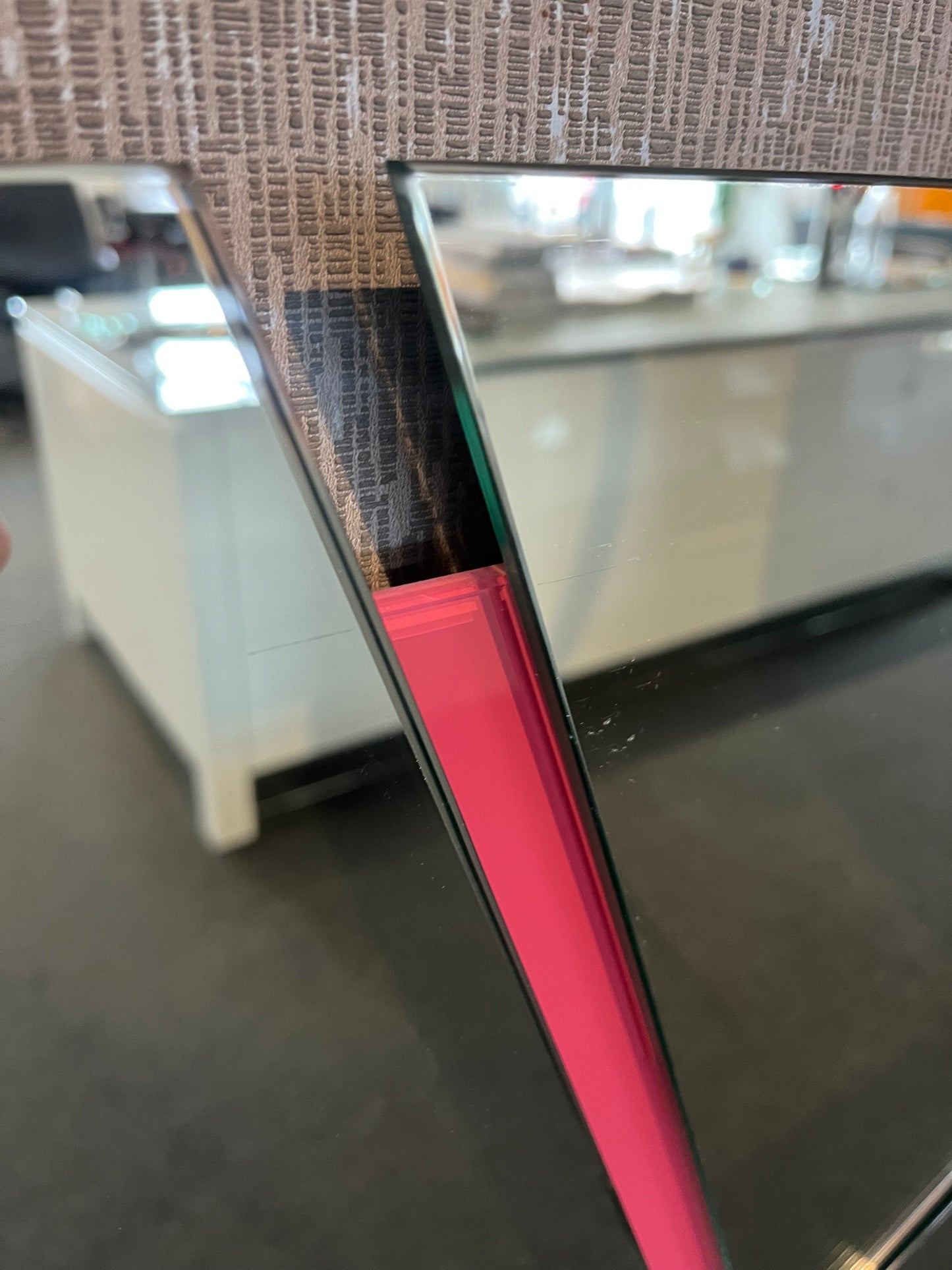 RIMA/ Customizable Frameless Geometric Line Mirror – 50cm x 80cm | Modern Decorative Wall Mirror