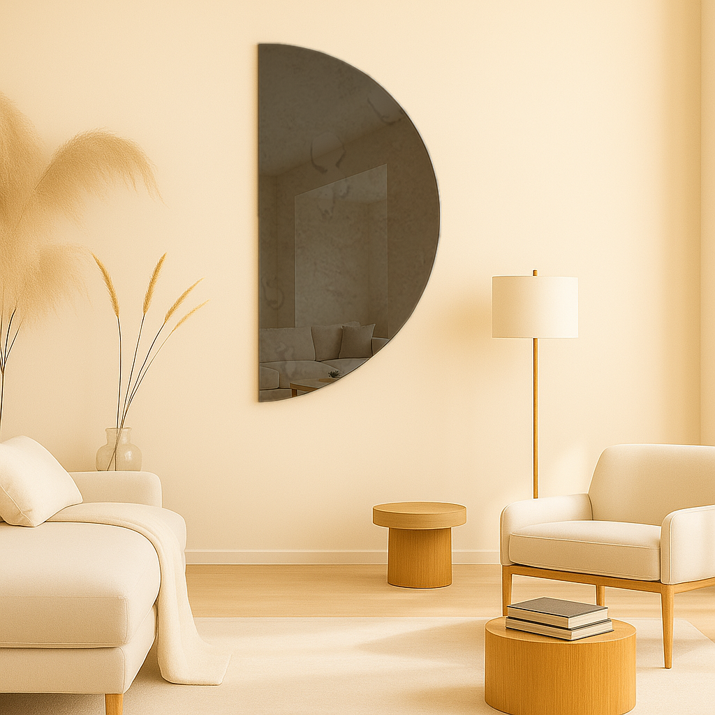 Half-Moon Antique Bronze Frameless Wall Mirror