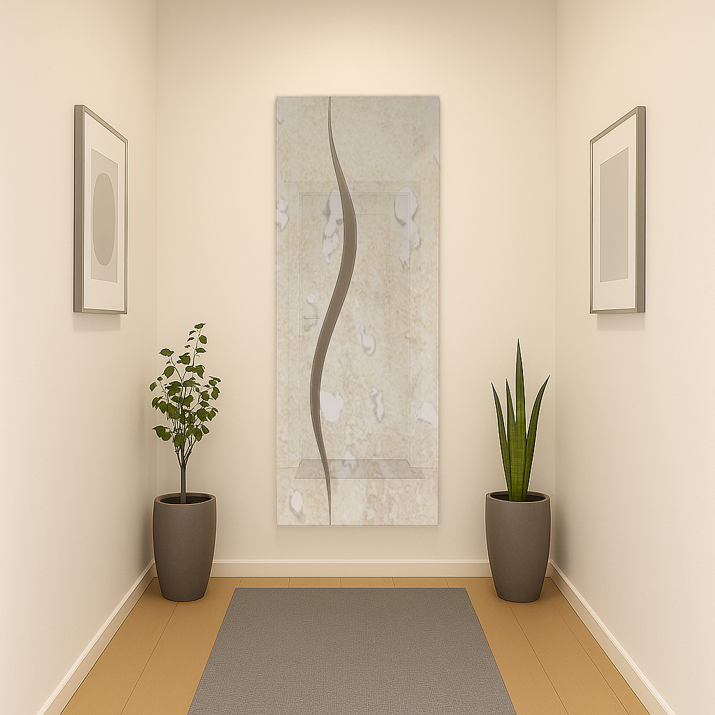 SINA/ Customizable Frameless Wave Mirror – 50cm x 150cm | Modern Full-Length Design