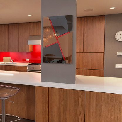 RIMA/ Customizable Frameless Geometric Line Mirror – 50cm x 80cm | Modern Decorative Wall Mirror