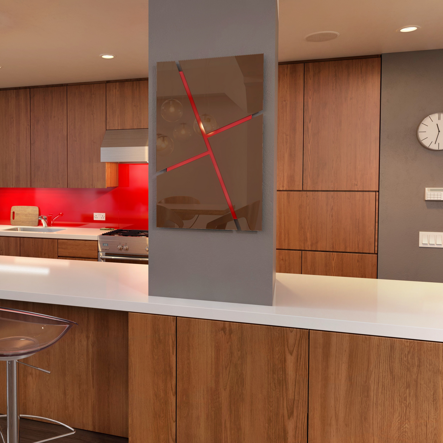 RIMA/ Customizable Frameless Geometric Line Mirror – 50cm x 80cm | Modern Decorative Wall Mirror