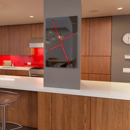 RIMA/ Customizable Frameless Geometric Line Mirror – 50cm x 80cm | Modern Decorative Wall Mirror