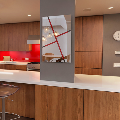 RIMA/ Customizable Frameless Geometric Line Mirror – 50cm x 80cm | Modern Decorative Wall Mirror