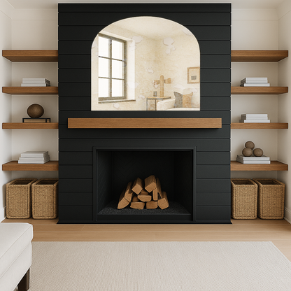 Arched Antique Silver Frameless Wall Mirror – Modern Minimalist Home Décor