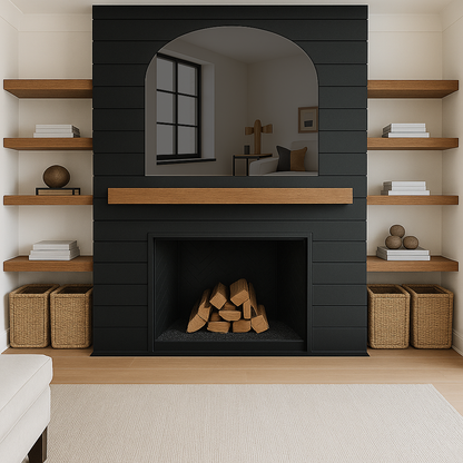 Arched Grey Frameless Wall Mirror – Modern Minimalist Home Décor