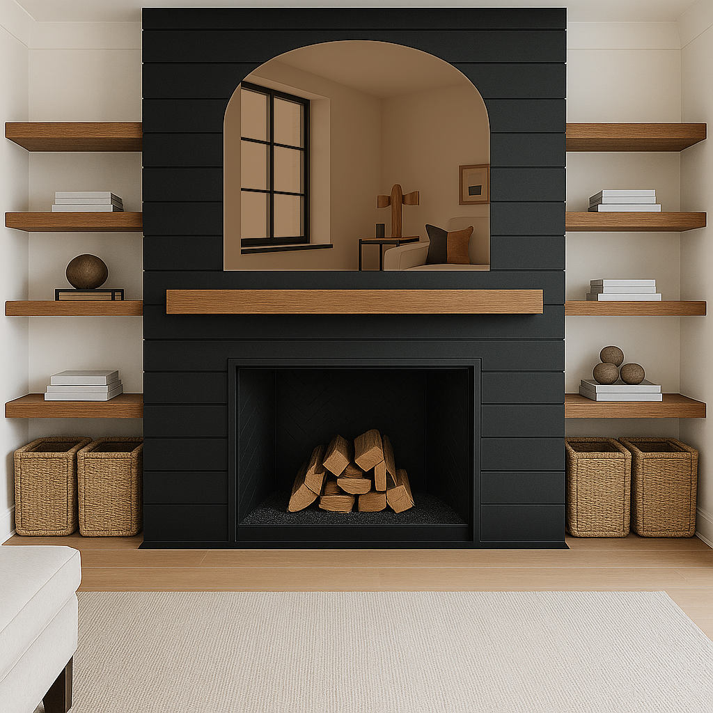 Arched Bronze Frameless Wall Mirror – Modern Minimalist Home Décor