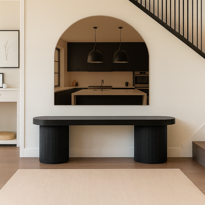 Arched Bronze Frameless Wall Mirror – Modern Minimalist Home Décor